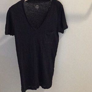 J Crew Linen T-shirt Dark Blue